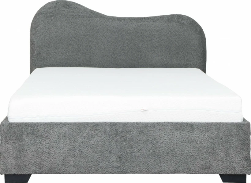 Łóżko tapicerowane 140 Cloudi (boucle grafit) ze stelażem i pojemnikiem