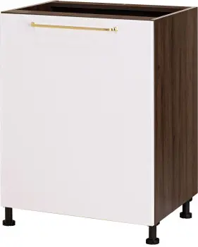 Szafka 60 dolna lewa pod zlew lub płytę grzewczą Loara (biały połysk/orzech Foresta)