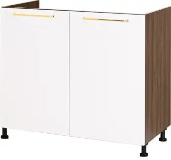 Szafka 80 dolna pod zlew Loara (biały połysk/orzech Foresta)