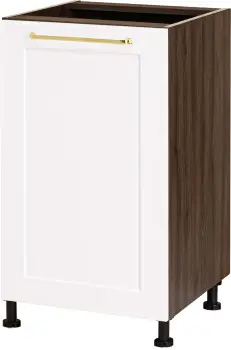 Szafka 45 dolna lewa Laurencja (biały lakier mat/orzech Foresta)