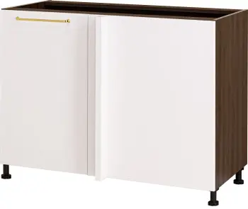 Szafka narożna dolna prosta prawa Loara (biały połysk/orzech Foresta)