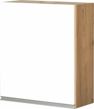 Szafka 60 górna prawa Monia nad okap teleskopowy (biały połysk/dąb Soma ciemny)