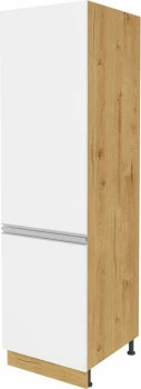 Zabudowa gospodarcza prawa z szufladami wewnątrz Monia (biały połysk/dąb soma ciemny)