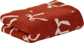 Koc żakardowy 70 (czerwony/kremowy)