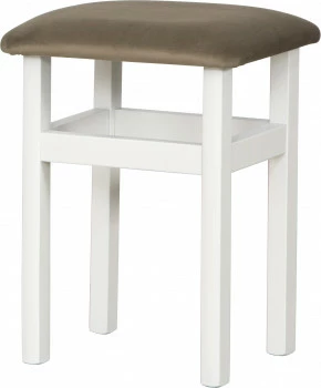 Taboret (biały/plusz brąz)