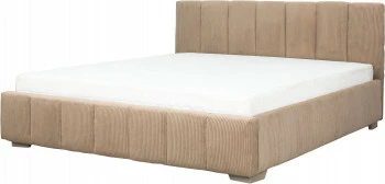 Łóżko tapicerowane 180 Mindy (sztruks brąz) ze stelażem i pojemnikiem