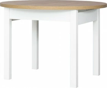 Stół okrągły rozkładany (dąb Soma ciemny/biały)
