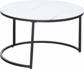 Stolik kawowy 80 cm Marbi 9 (biały-marmur)